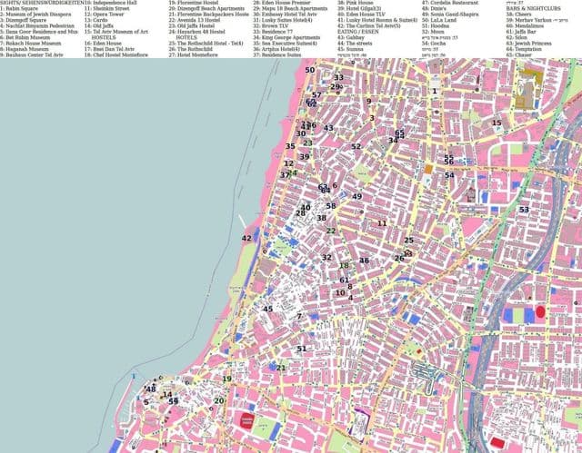 Tel Aviv sights map