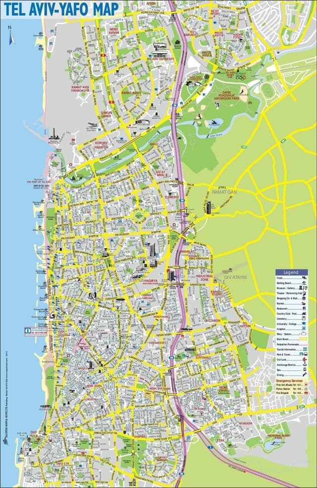 Tel Aviv city map