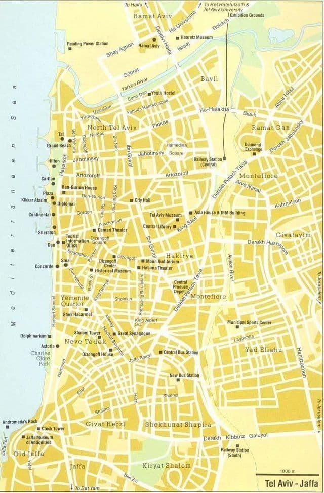 Tel Aviv walking tours map